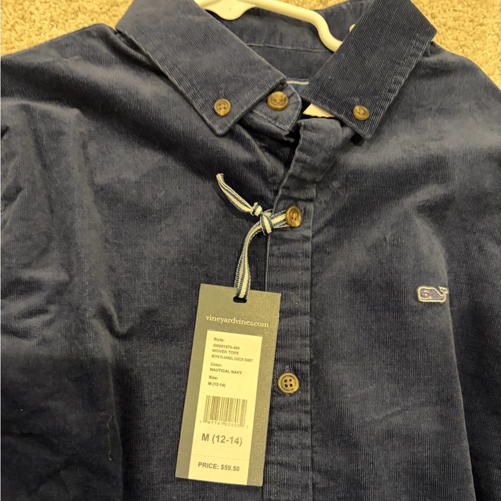 Vineyard Vines Nautical Navy Curdory Button Down Shirt